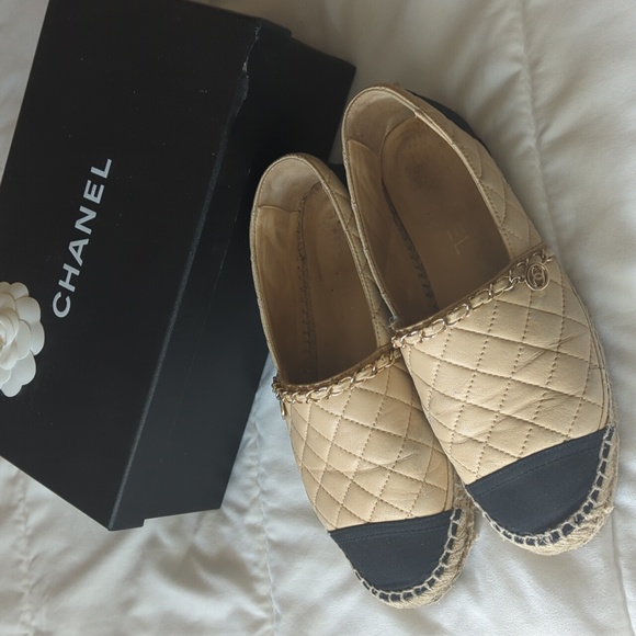 CHANEL Shoes - Chanel beige espadrilles.